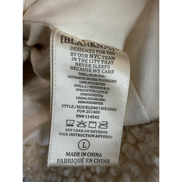 BLANKNYC Mixed Media Jacket Sherpa Denim Relax Fit Women's L - Picture 9 of 12